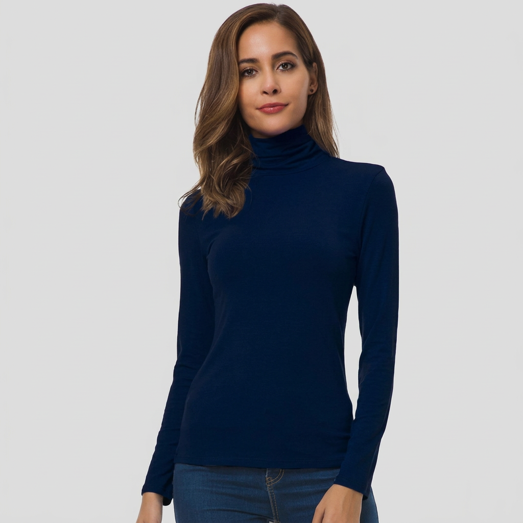 Elma | Damen Klassischer Langarm Rollkragenpullover