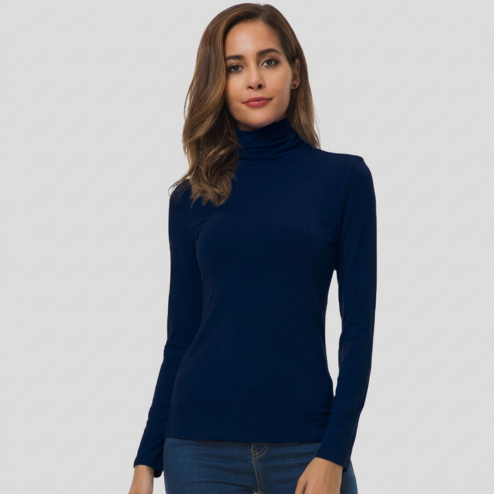 Elma | Damen Klassischer Langarm Rollkragenpullover