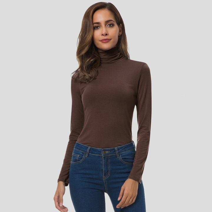 Elma | Damen Klassischer Langarm Rollkragenpullover