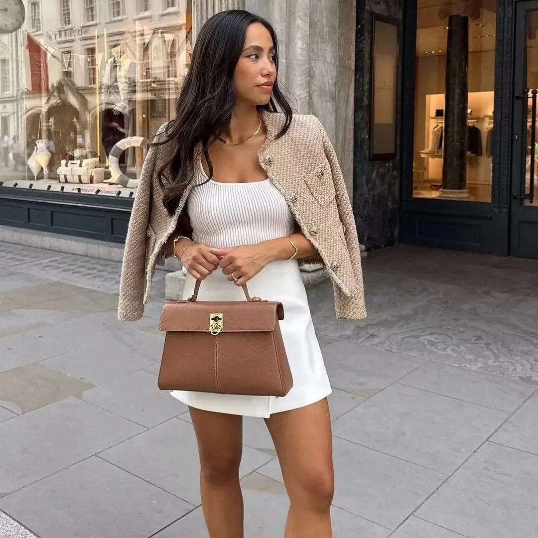 Fanny | Damen Strukturierte Doppelreiher Blazerjacke