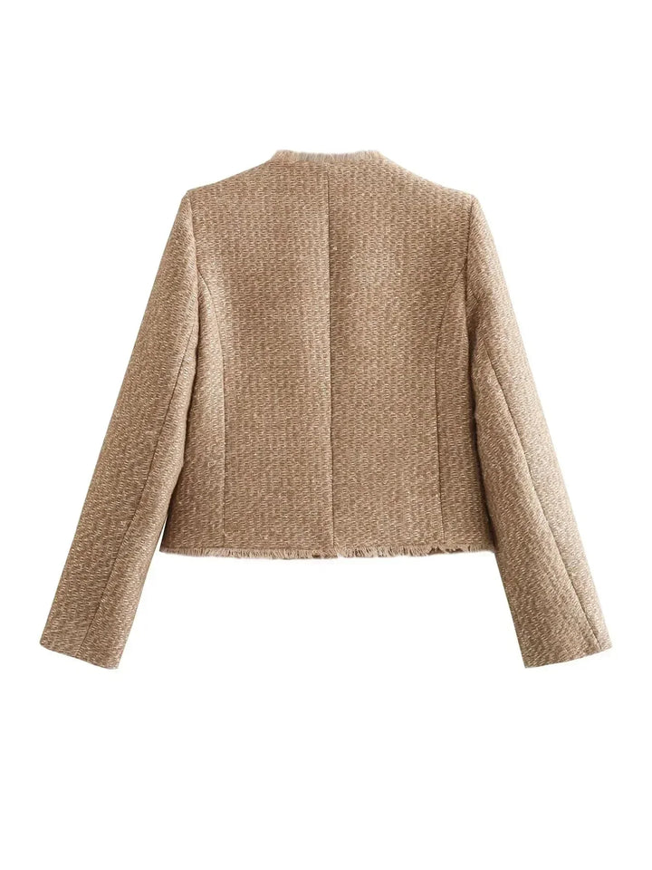 Fanny | Damen Strukturierte Doppelreiher Blazerjacke