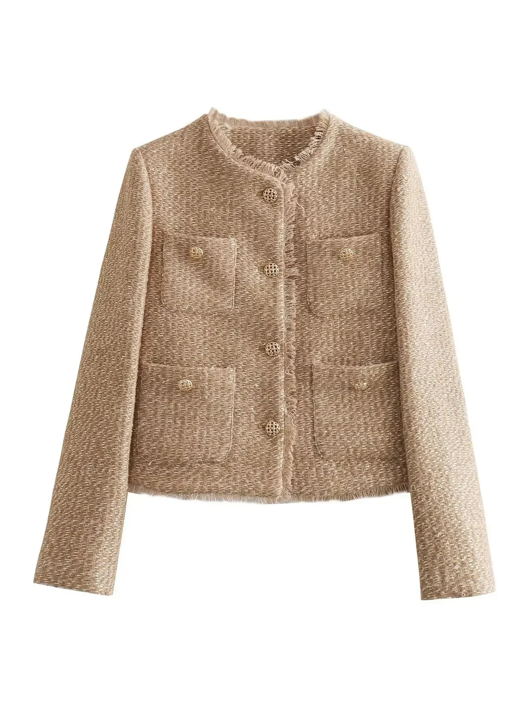 Fanny | Damen Strukturierte Doppelreiher Blazerjacke