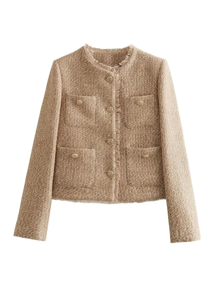 Fanny | Damen Strukturierte Doppelreiher Blazerjacke