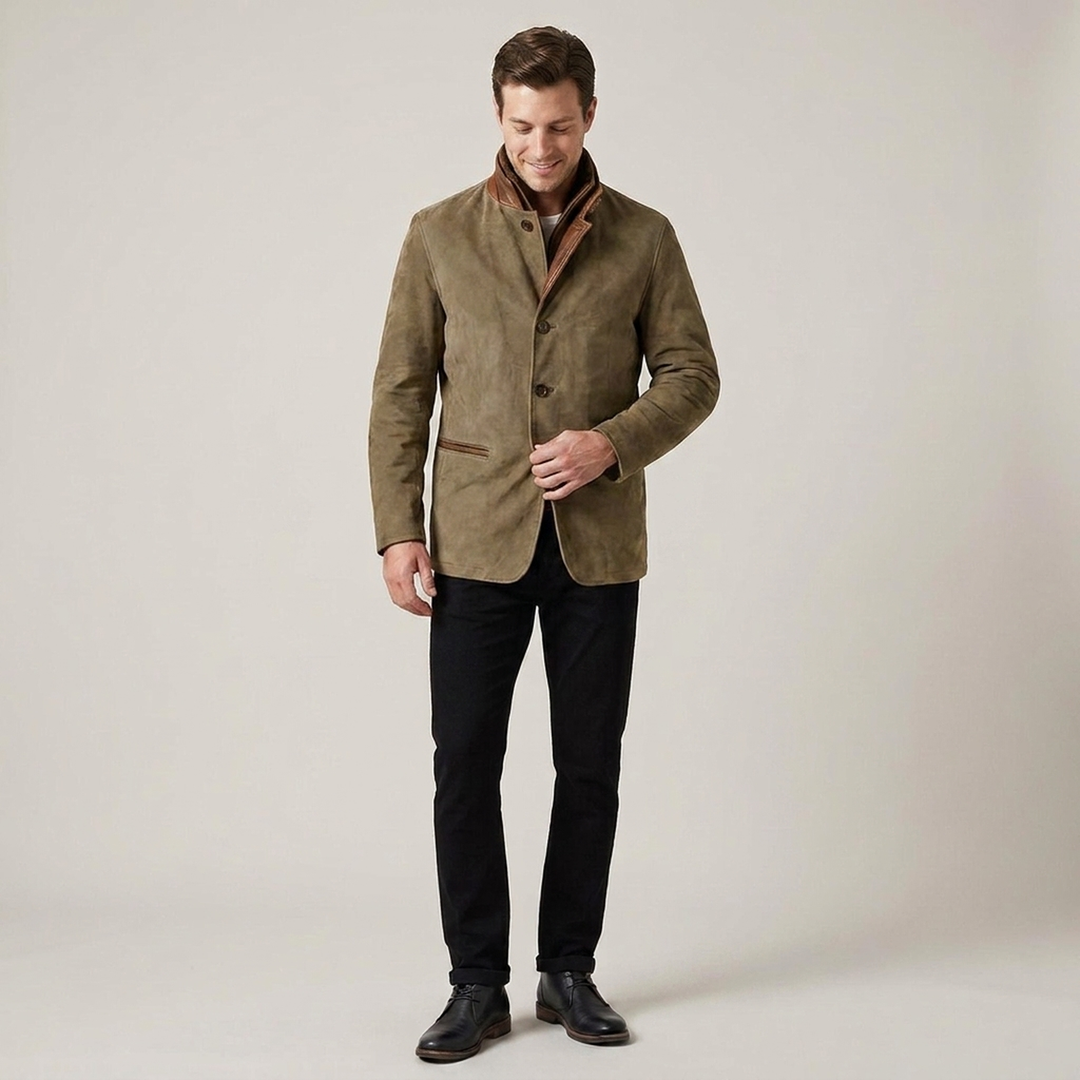 Benjamin | Herren Gefütterte Jacke mit Knopfleiste