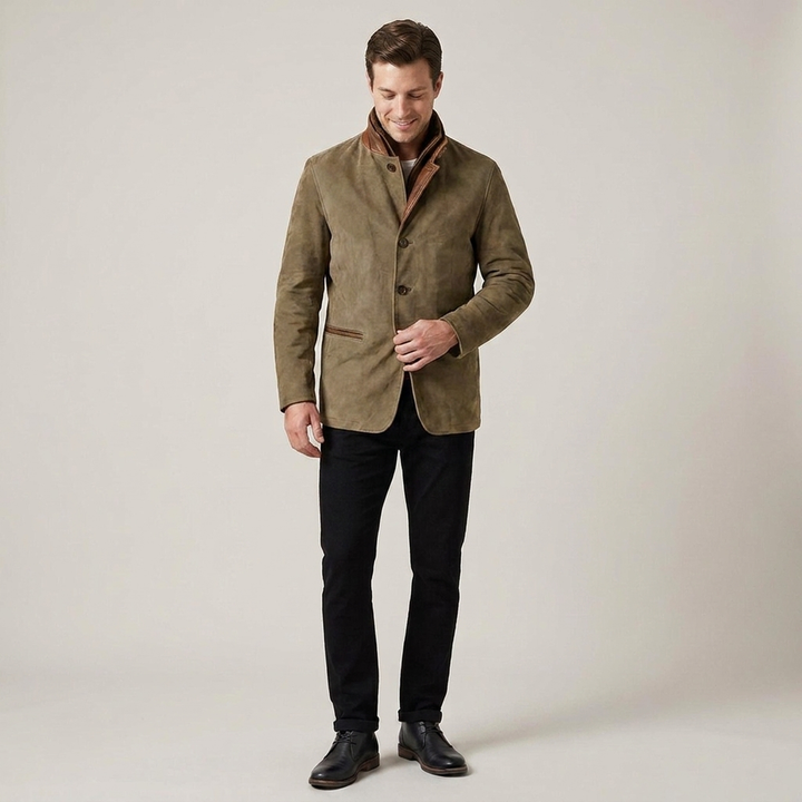 Benjamin | Herren Gefütterte Jacke mit Knopfleiste