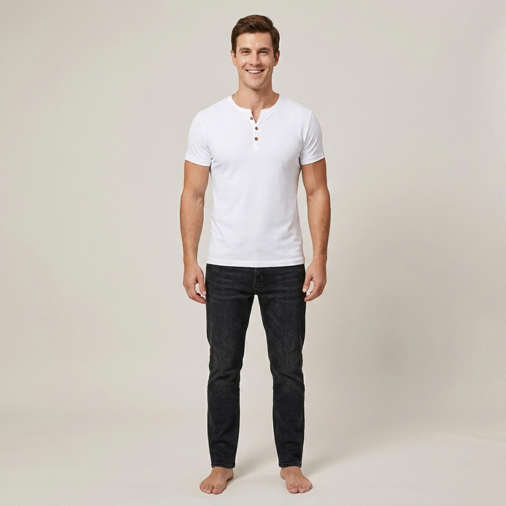 Wilfried | Klassisches Herren Kurzarm Henleyshirt