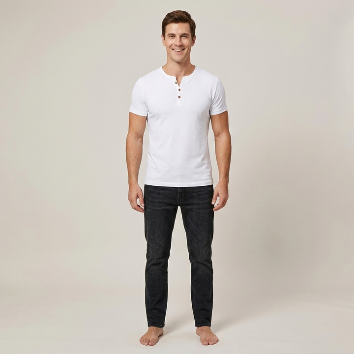 Wilfried | Klassisches Herren Kurzarm Henleyshirt