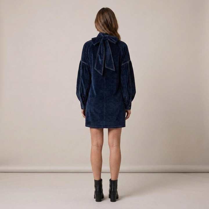 Regine | Damen Kleid mit großer Schleife Minikleid