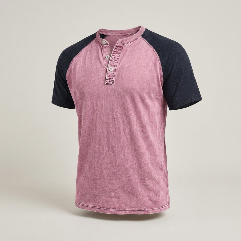 Ingo | Herren Raglan Henley Kurzarmshirt