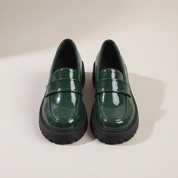 Franziska | Damen Lackleder Loafer mit Profilsohle