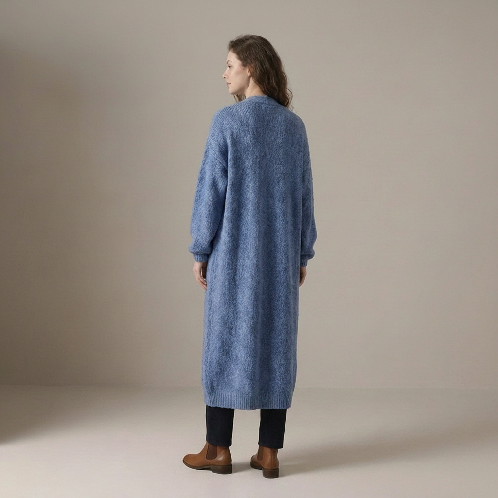 Dalia | Damen Langer Offener Longcardigan