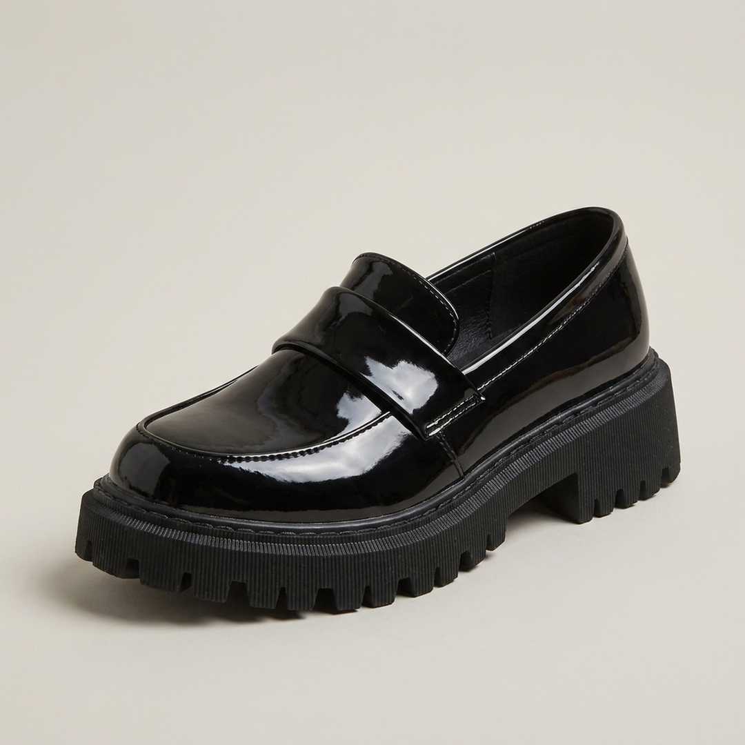 Franziska | Damen Lackleder Loafer mit Profilsohle
