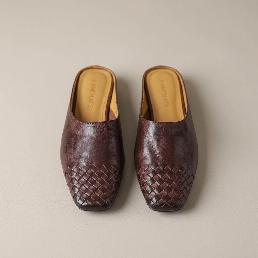 Petra | Damen Schlupfschuhe mit Flechtdetail Pantoletten