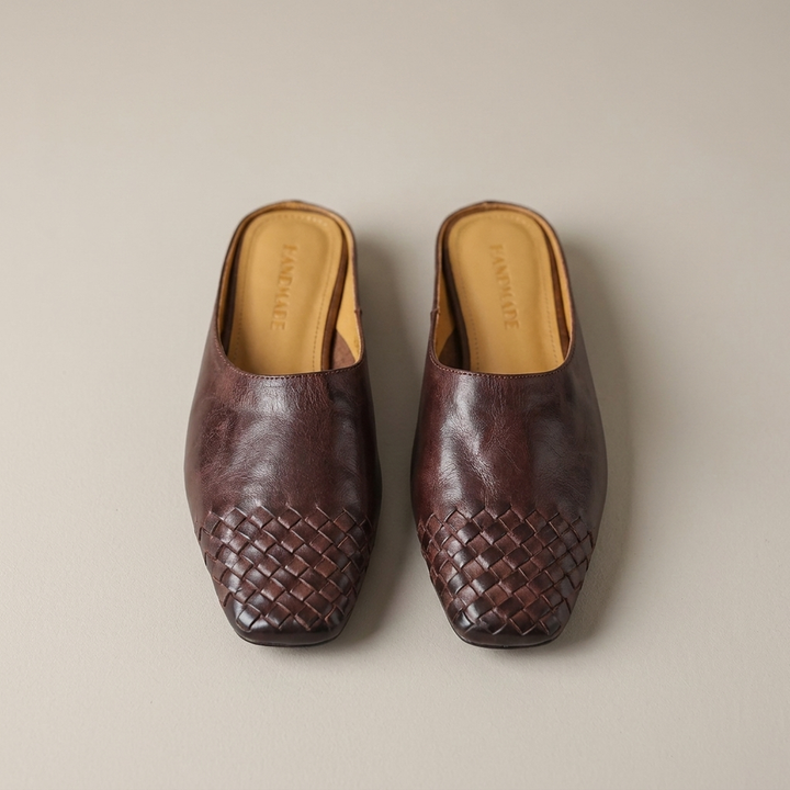 Petra | Damen Schlupfschuhe mit Flechtdetail Pantoletten