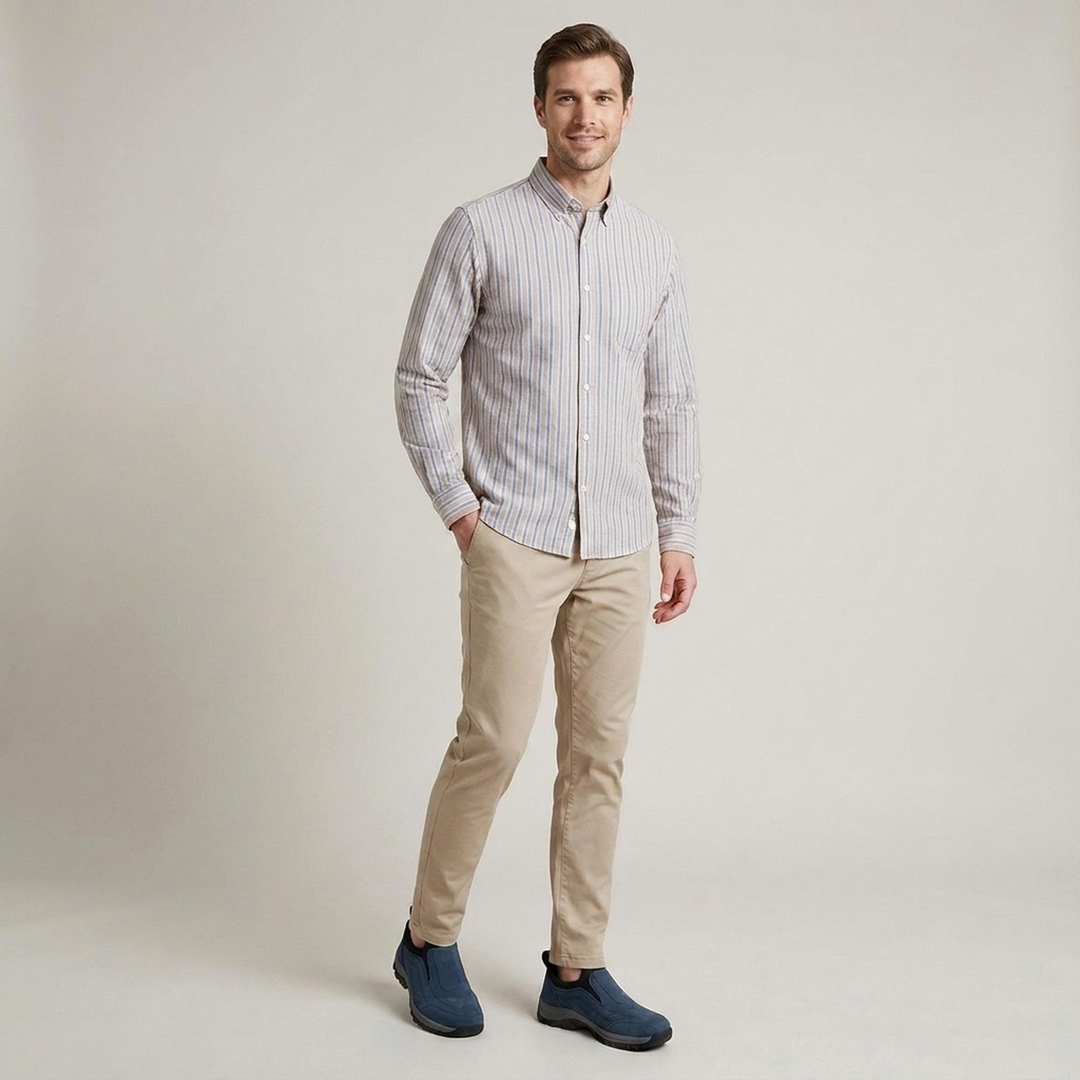 Marlon | Herren Gestreiftes Oxfordhemd