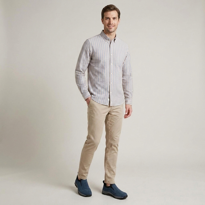 Marlon | Herren Gestreiftes Oxfordhemd