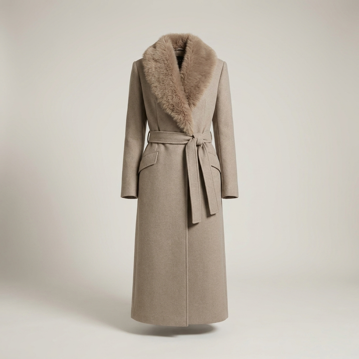 Hanna | Damen Langer Taillierter Kragen Parka