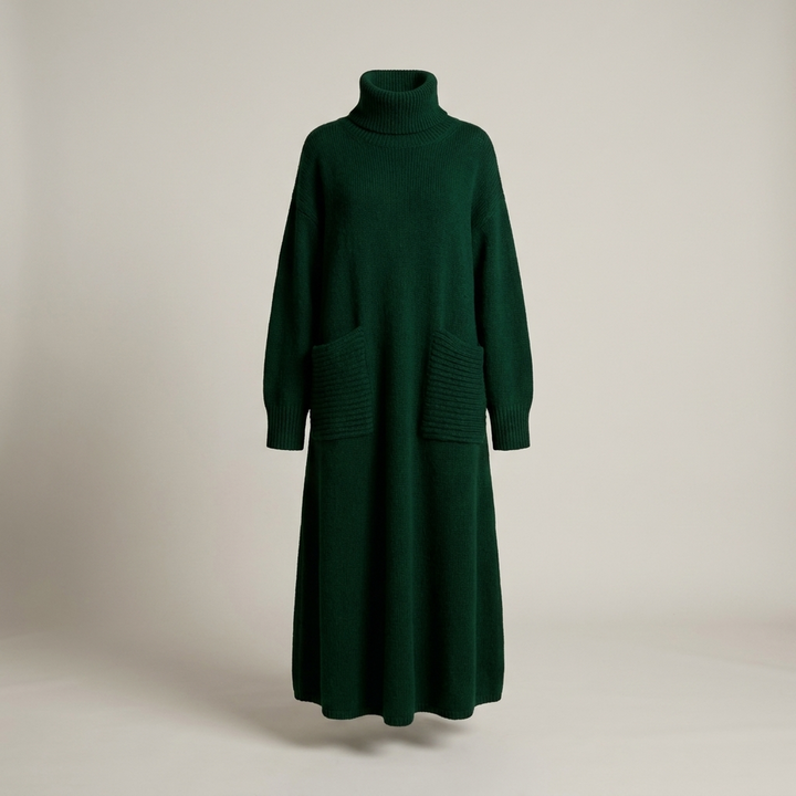 Almut | Damen Oversize Rollkragen Strickkleid