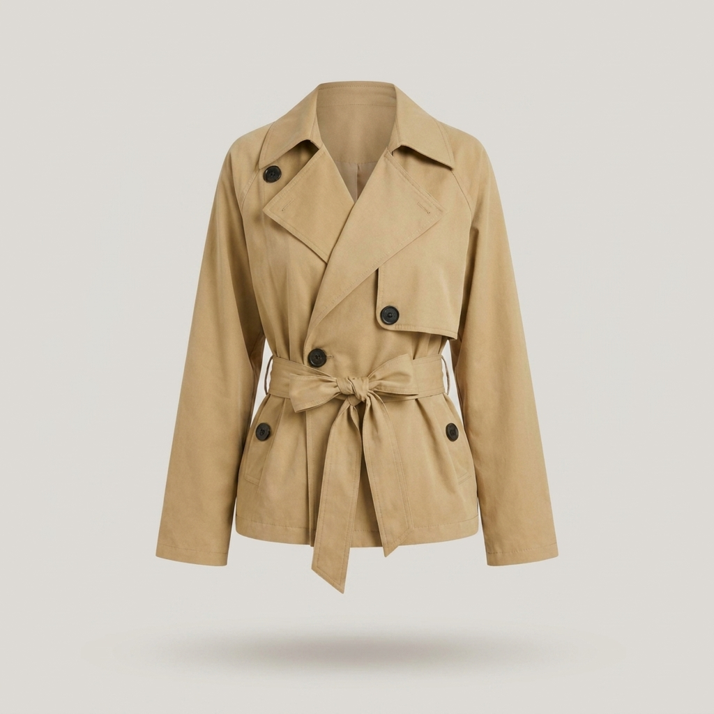 Anke | Damen Kurzer Parka mit Taillengürtel