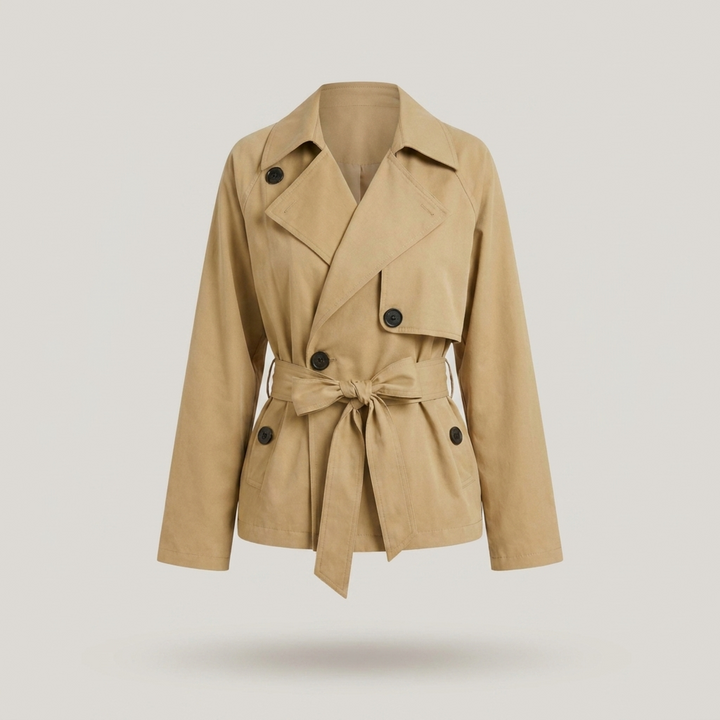 Anke | Damen Kurzer Parka mit Taillengürtel