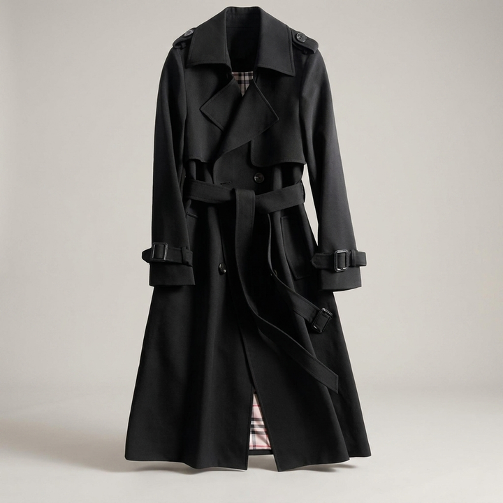 Dietlinde | Damenmantel mit Bindegürtel und Schulterriegeln Trenchcoat