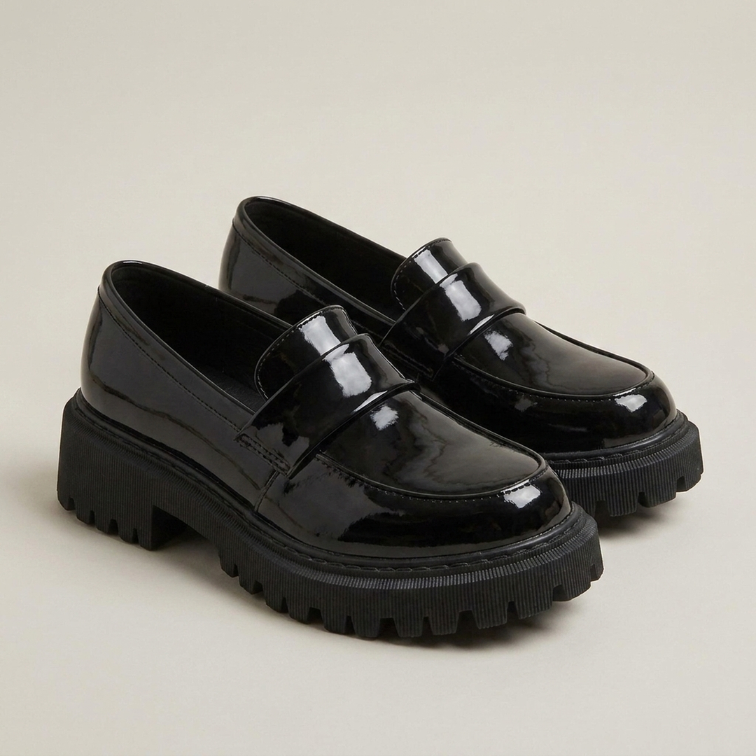 Franziska | Damen Lackleder Loafer mit Profilsohle