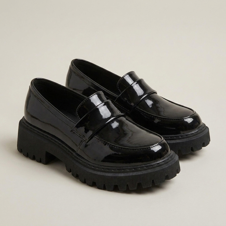 Franziska | Damen Lackleder Loafer mit Profilsohle