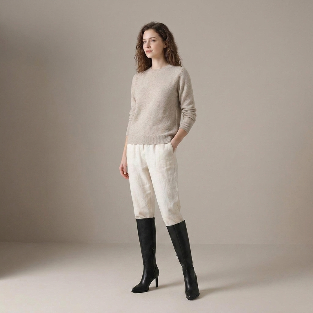 Dorothea | Damen Kniehohe Stiefel mit Absatz