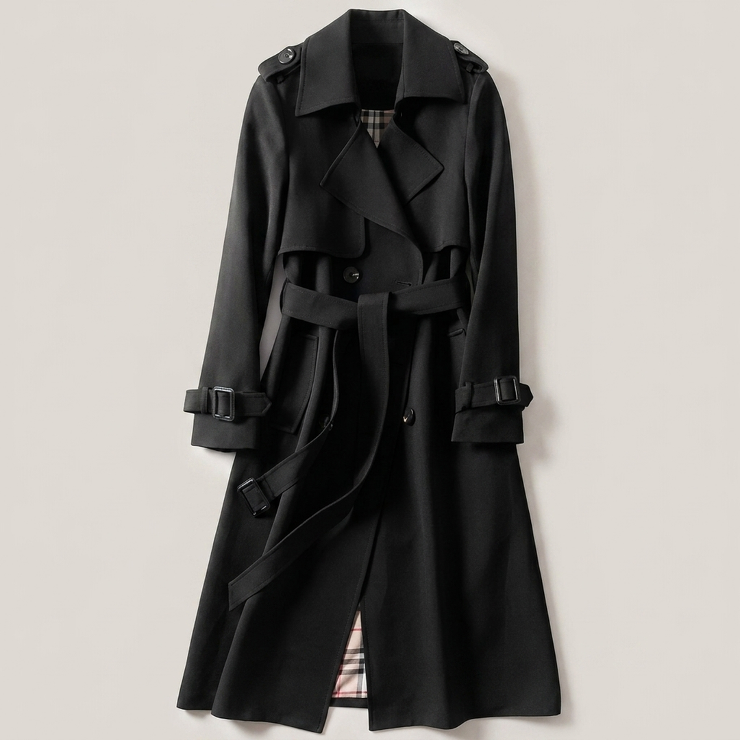 Angelika | Damen Zweireihiger Parka mit Gürtel