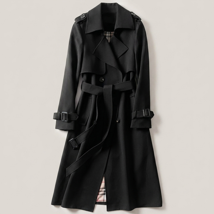 Angelika | Damen Zweireihiger Parka mit Gürtel