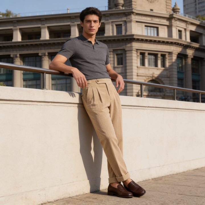 Nicolai | Herren Klassische Bundfaltenhose