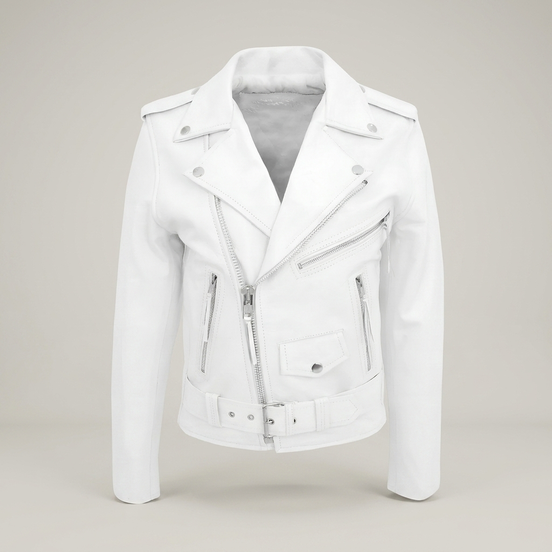 Rinhilde | Damenjacke mit Reverskragen und Gürtel Bikerjacke