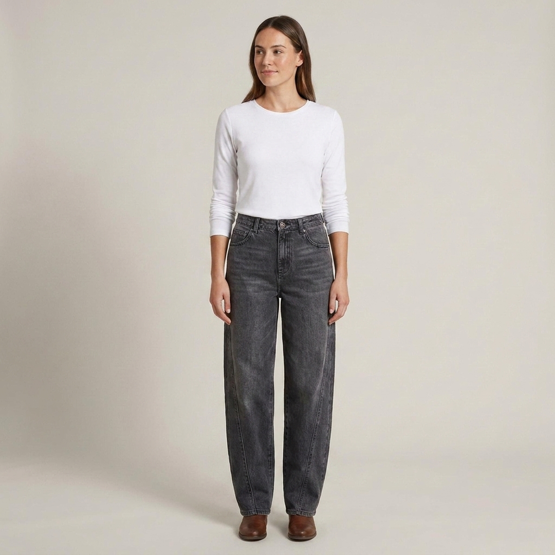 Florentine | Damen High Waist Barrel Jeanshose