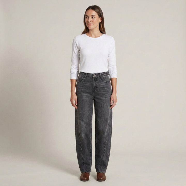 Florentine | Damen High Waist Barrel Jeanshose