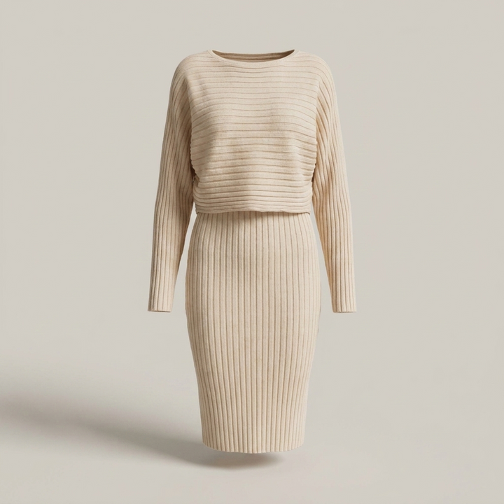 Tanja | Damen Strickkleid mit kurzem Oberteil