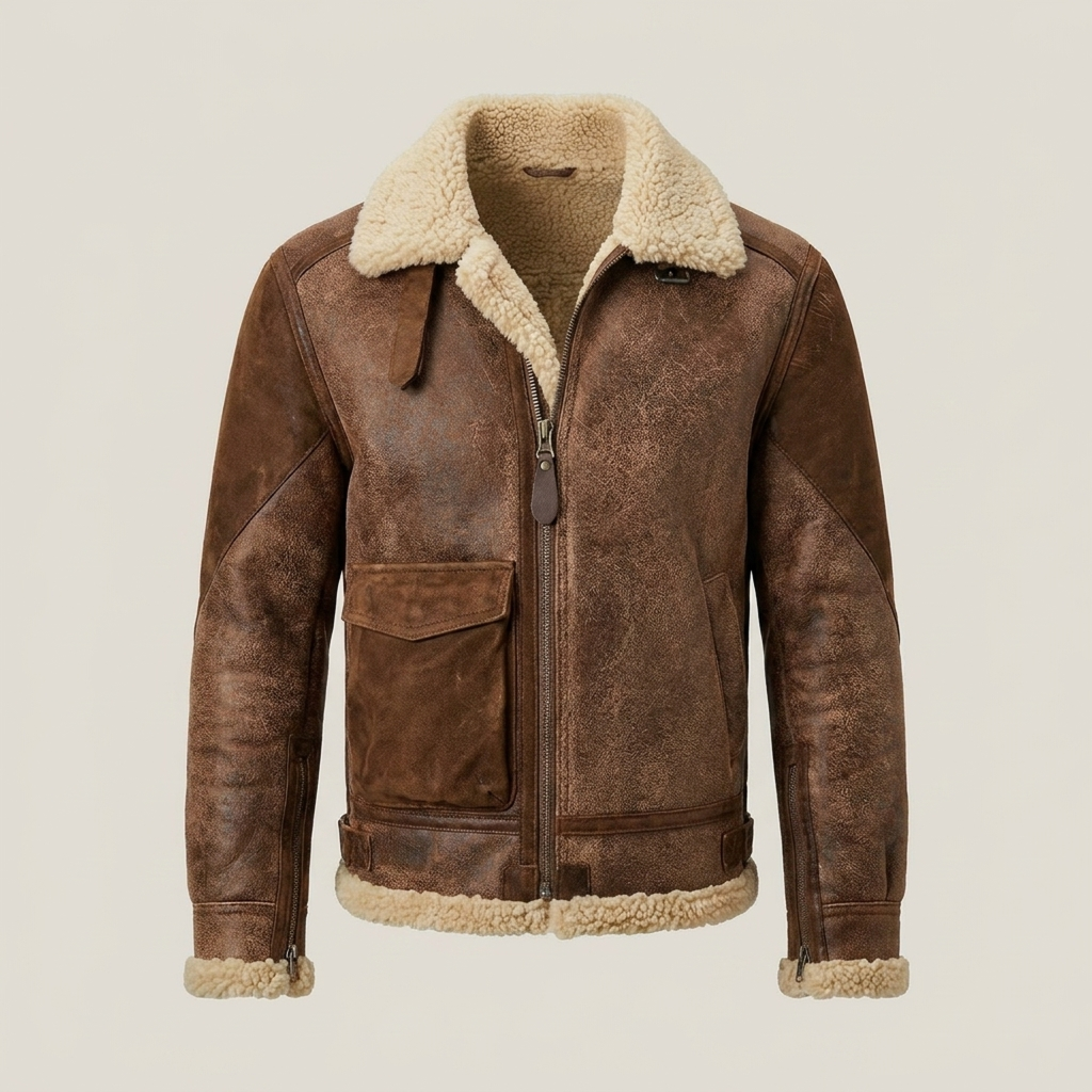 Walter | Gefütterte Herren Fliegerjacke mit Kragen
