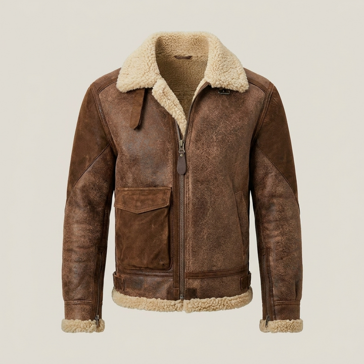 Walter | Gefütterte Herren Fliegerjacke mit Kragen