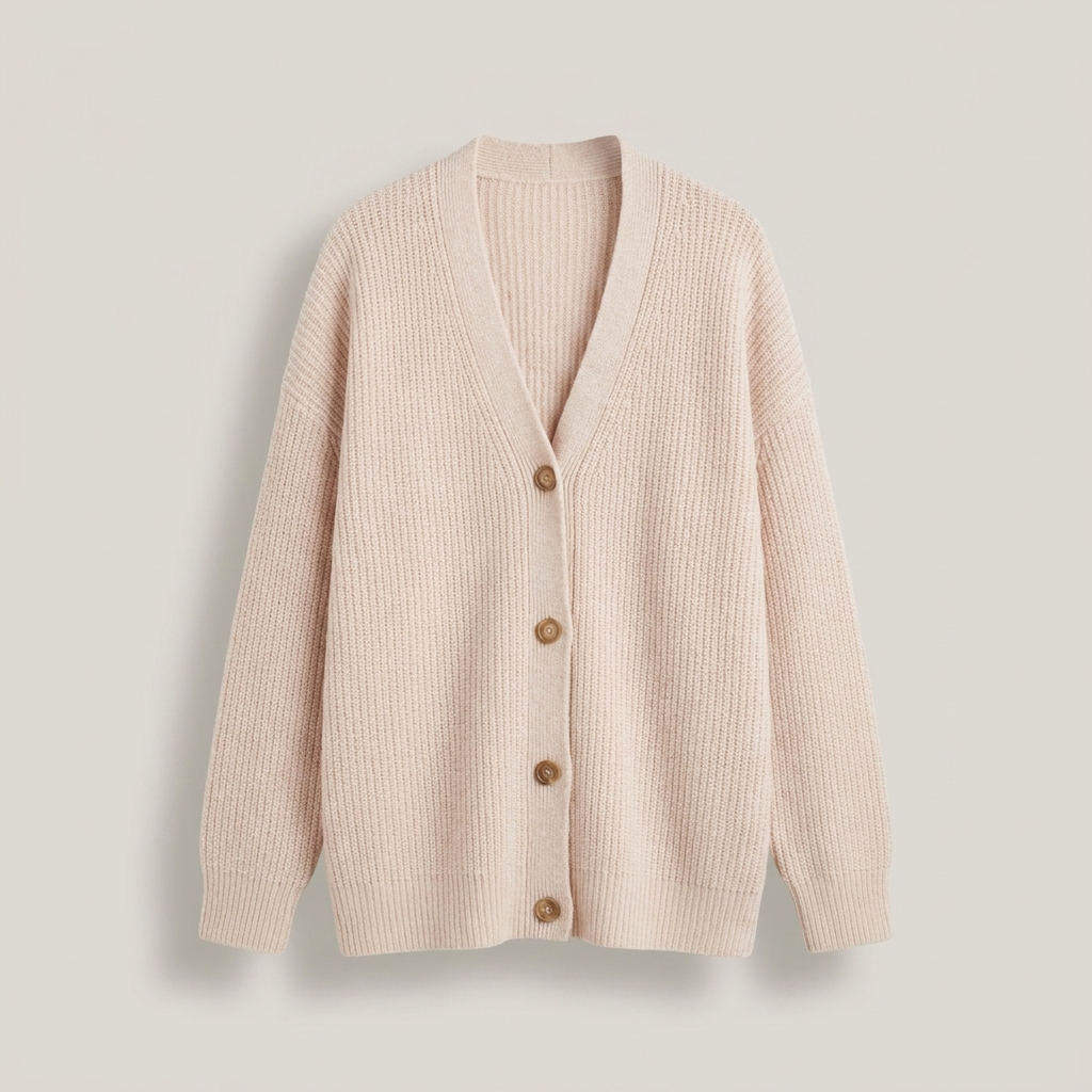 Caroline | Damen Oversize Rippstrick Strickjacke
