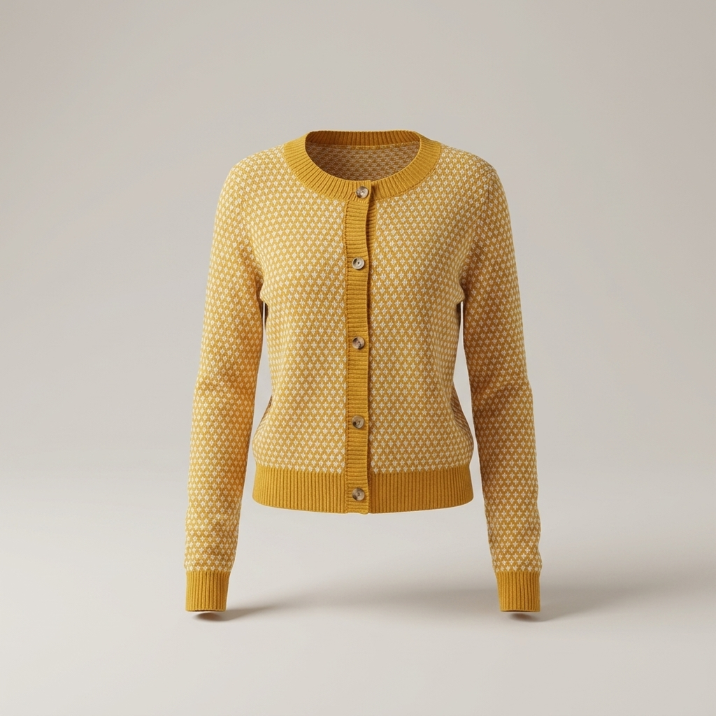 Bonnie | Damen Gemusterte Strickjacke mit Knopfleiste