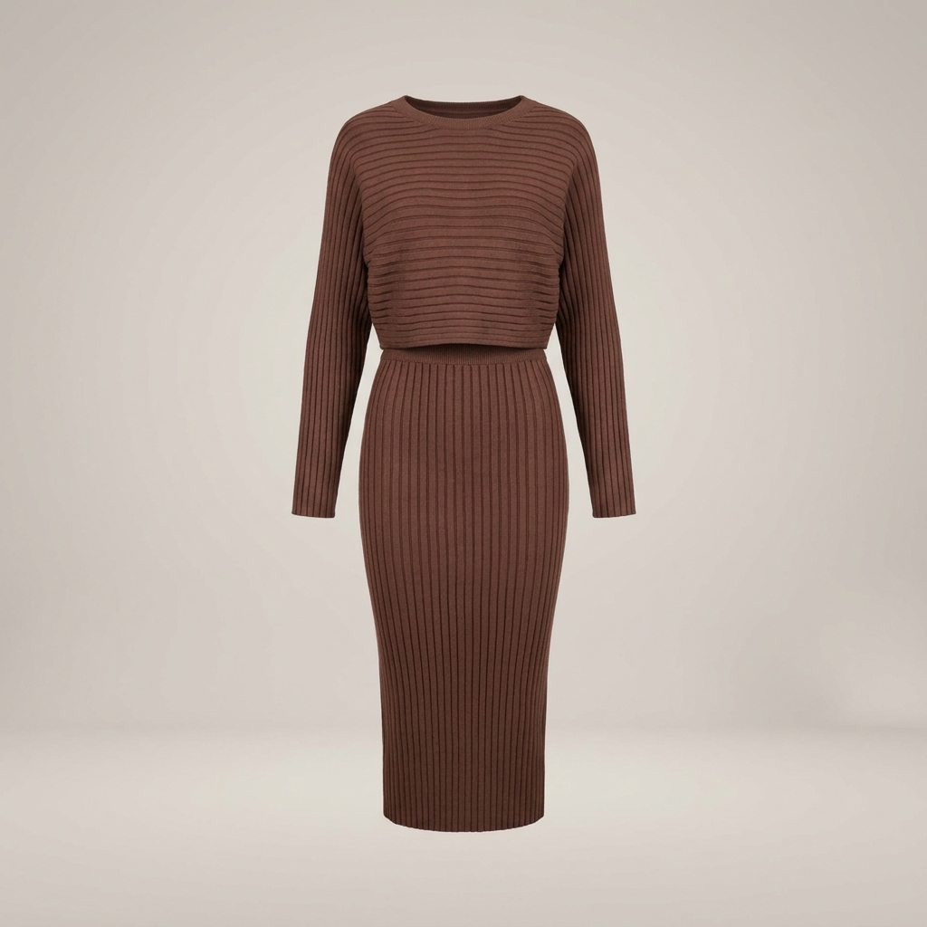 Tanja | Damen Strickkleid mit kurzem Oberteil
