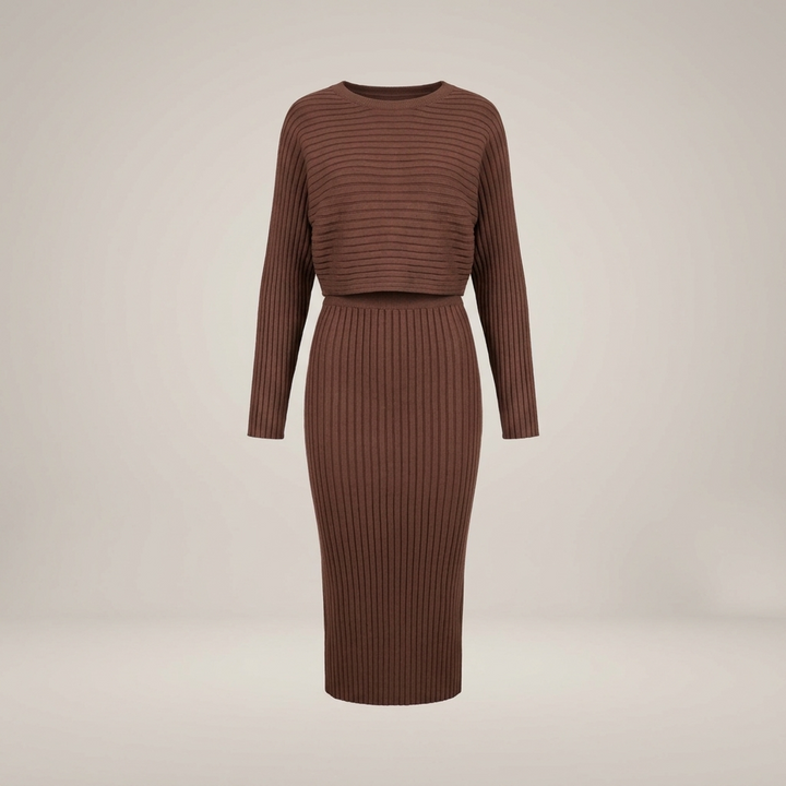 Tanja | Damen Strickkleid mit kurzem Oberteil