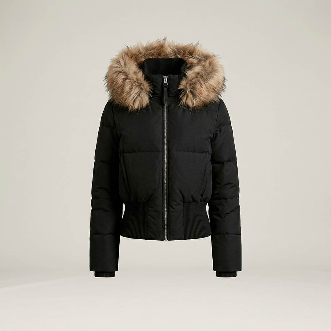 Anja | Damen Kurze Kapuzen-Steppjacke