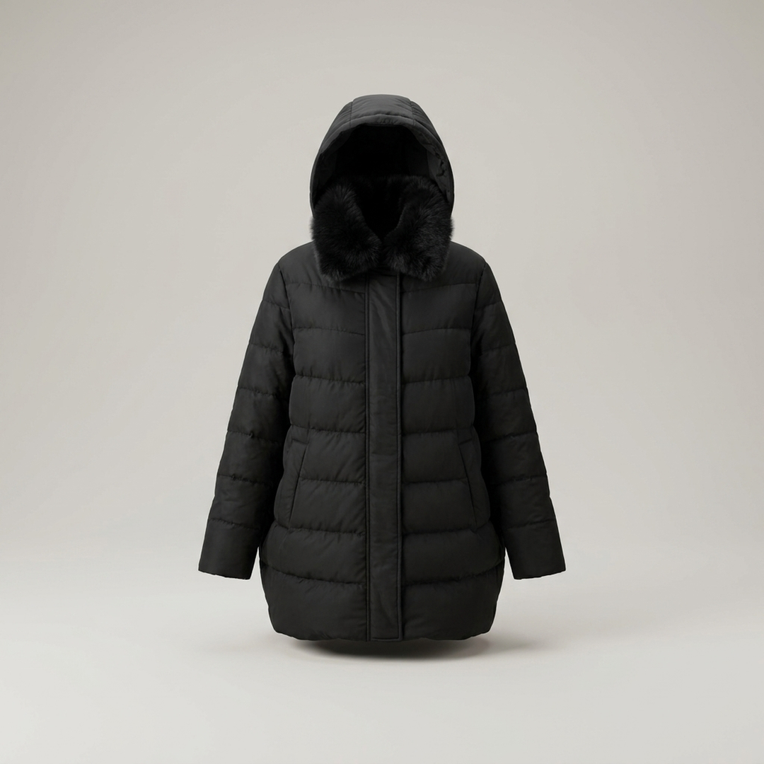 Theodelinda | Damen Steppjacke mit Kapuze und Teddybesatz
