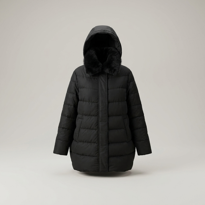 Theodelinda | Damen Steppjacke mit Kapuze und Teddybesatz