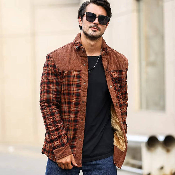Zacharias | Herrenjacke Kariert mit Teddyfutter Hemdjacke