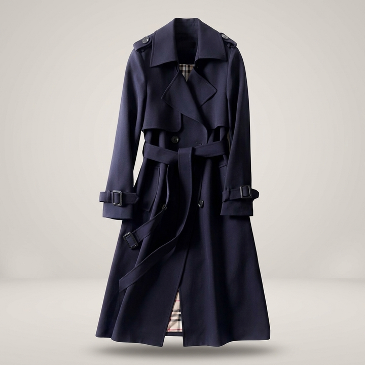 Angelika | Damen Zweireihiger Parka mit Gürtel