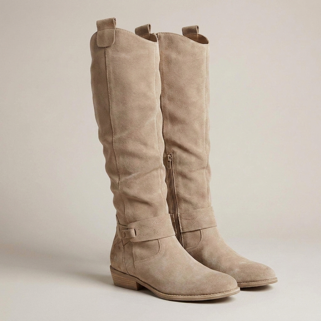 Gabriela | Damen Kniehohe Weite Passform Stiefel