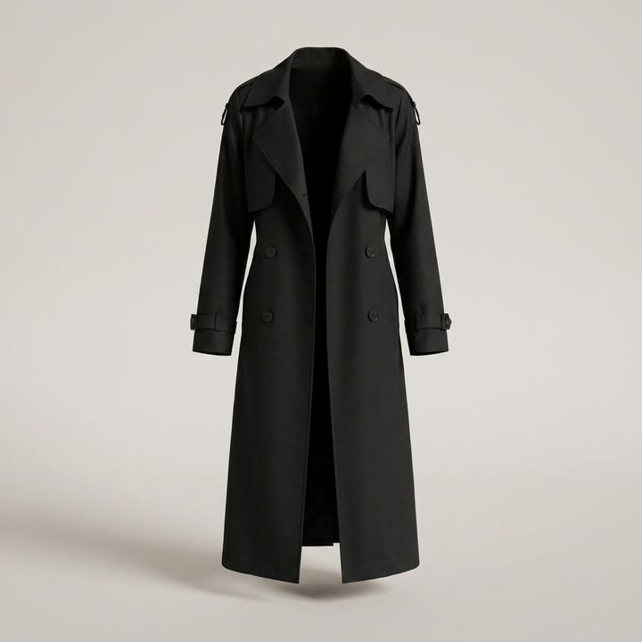 Alburg | Damen mit Bindegürtel und doppelter Knopfleiste Trenchcoat