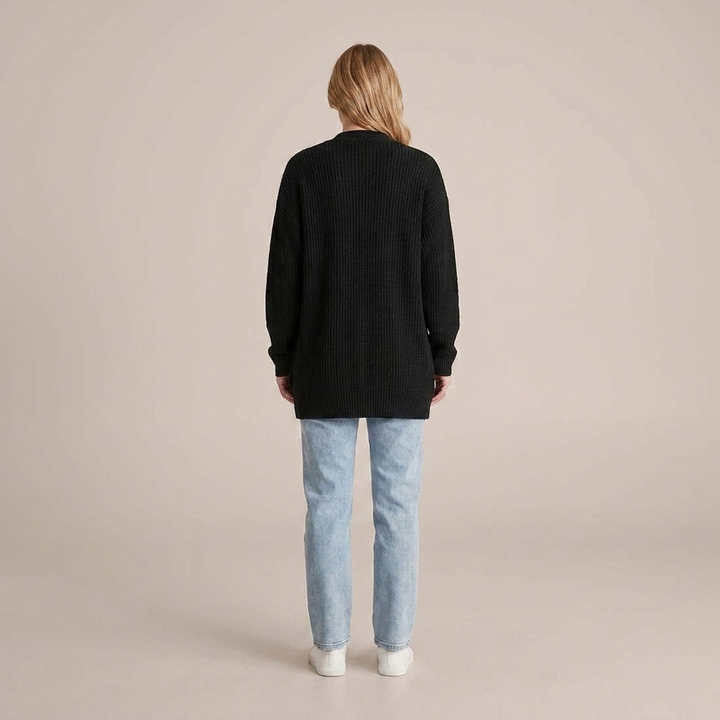Caroline | Damen Oversize Rippstrick Strickjacke