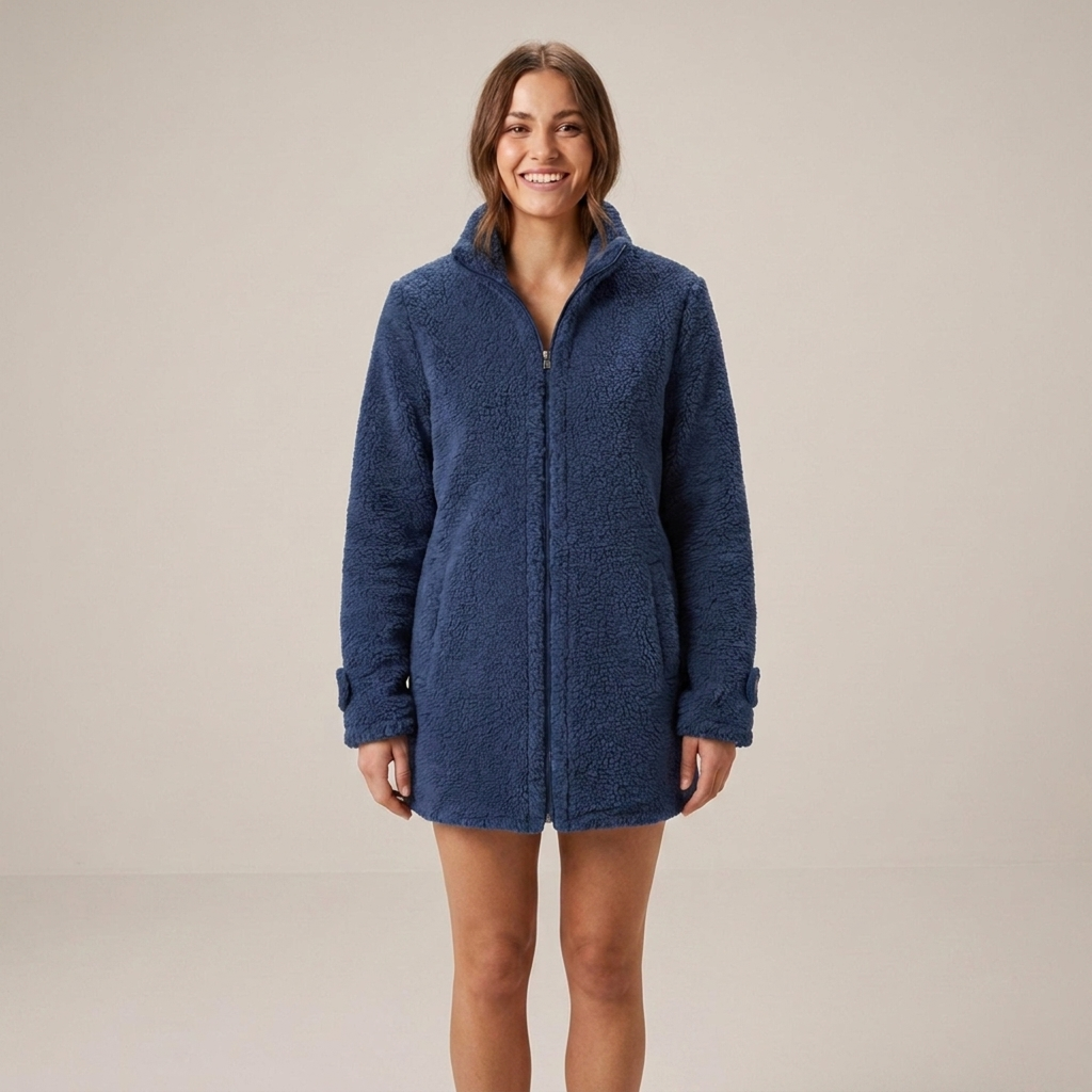 Alfrada | Damenjacke mit Stehkragen und Reißverschluss Fleecejacke